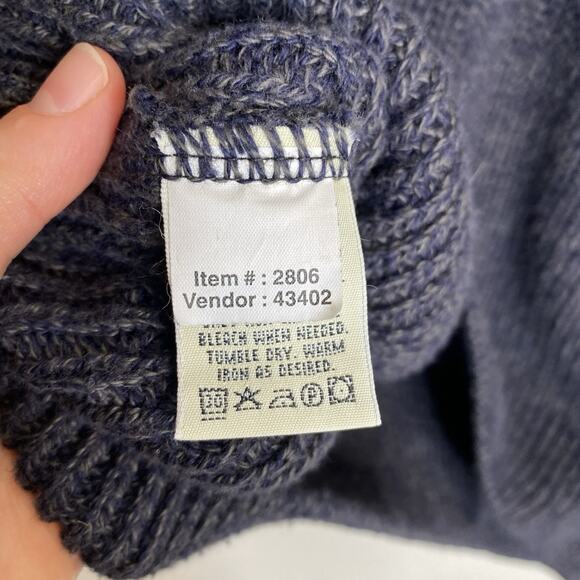 Vtg Eddie Bauer Sweater Mens M Grey Henley Fisherman Heavyweight Knit Pullover - Picture 4 of 6